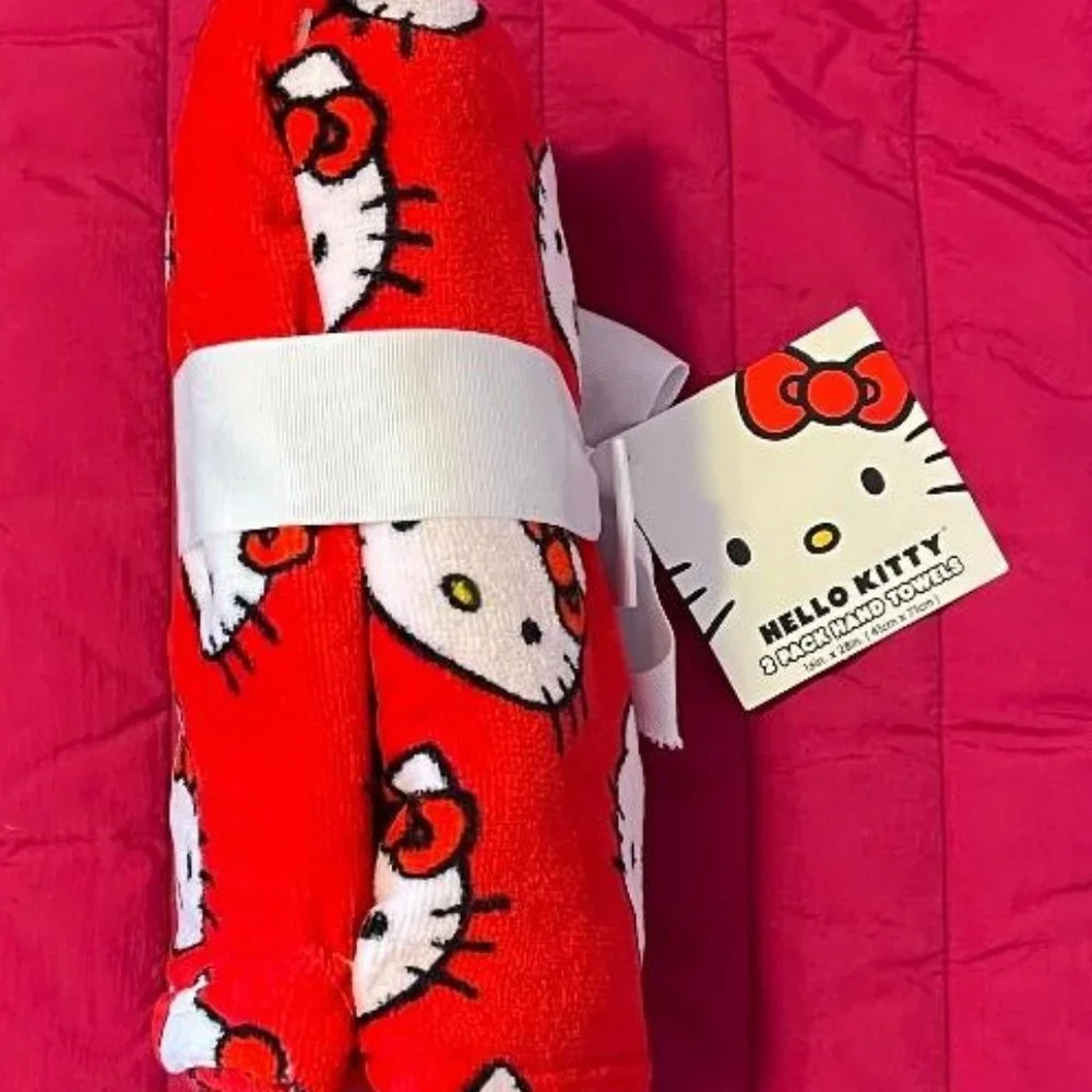 NEW & BEAUTIFUL HELLO KITTY HAND TOWELS THICK & ABSORBENT LARGE SIZE 16